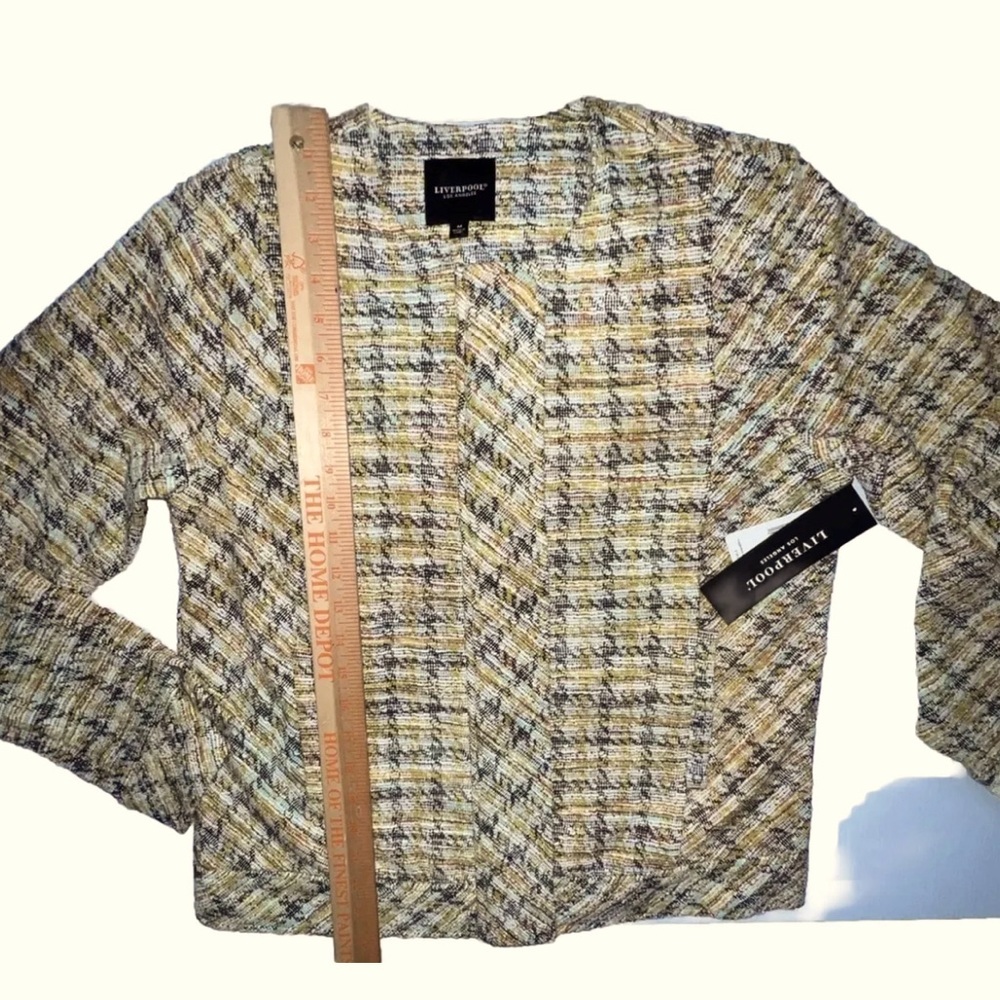 Liverpool los Angeles Collarless Zip Up Jacket Mustard Multi Plaid - Picture 6 of 15